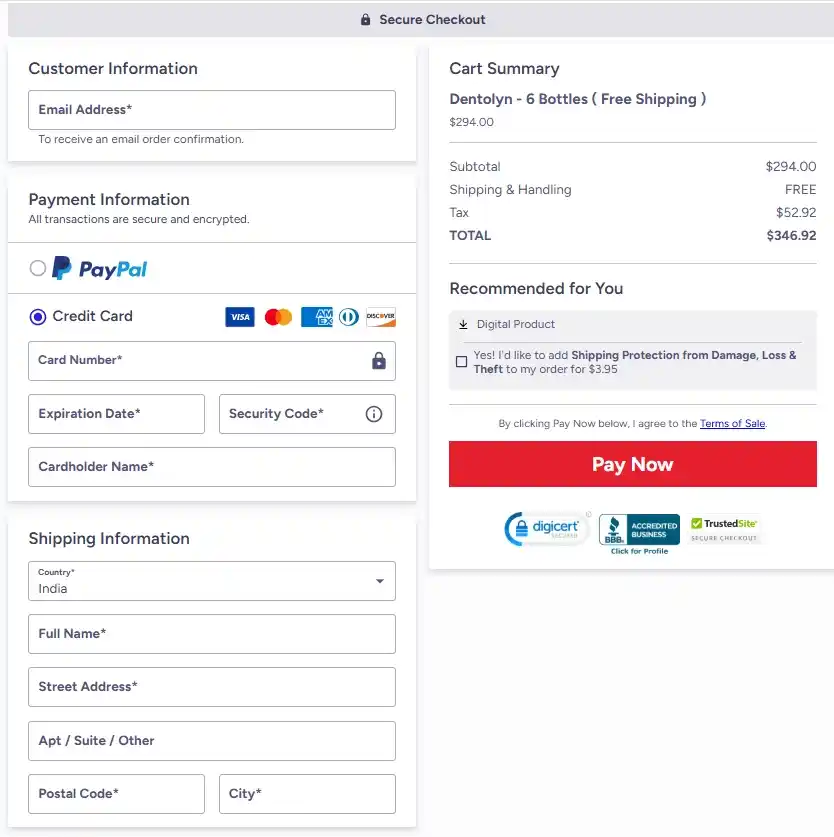 Dentolyn Dentolyn Order Page